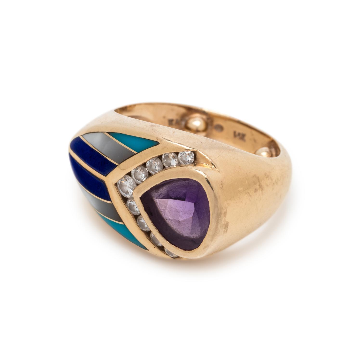 MULTIGEM AND DIAMOND RING