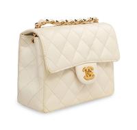 Chanel Mini Flap Bag in White Caviar Leather