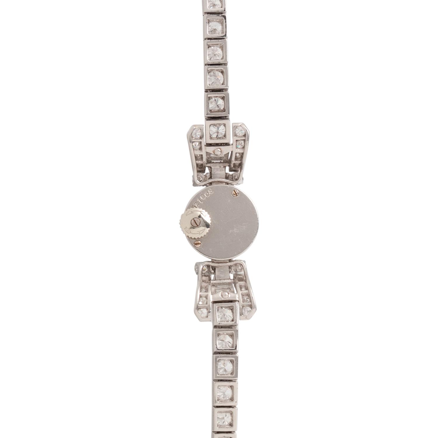 JAEGER-LECOULTRE, PLATINUM AND DIAMOND WATCH