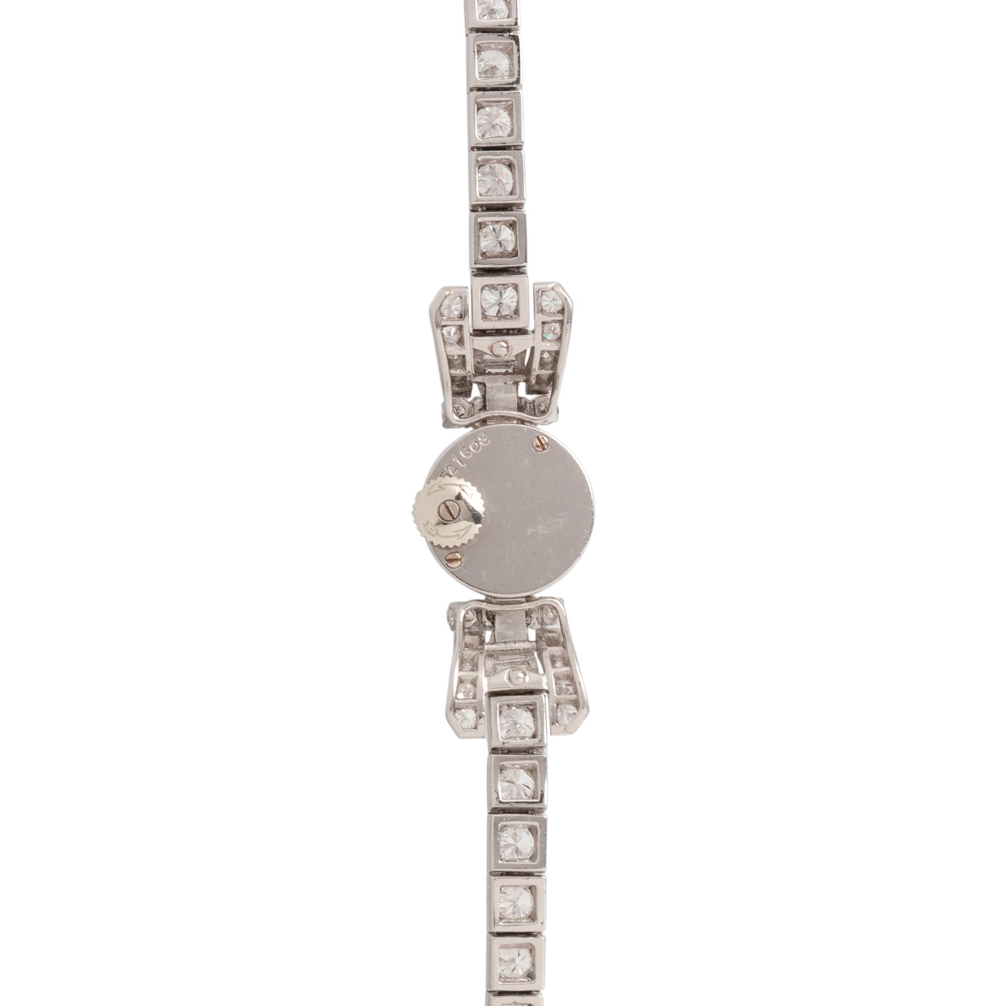 JAEGER-LECOULTRE, PLATINUM AND DIAMOND WATCH