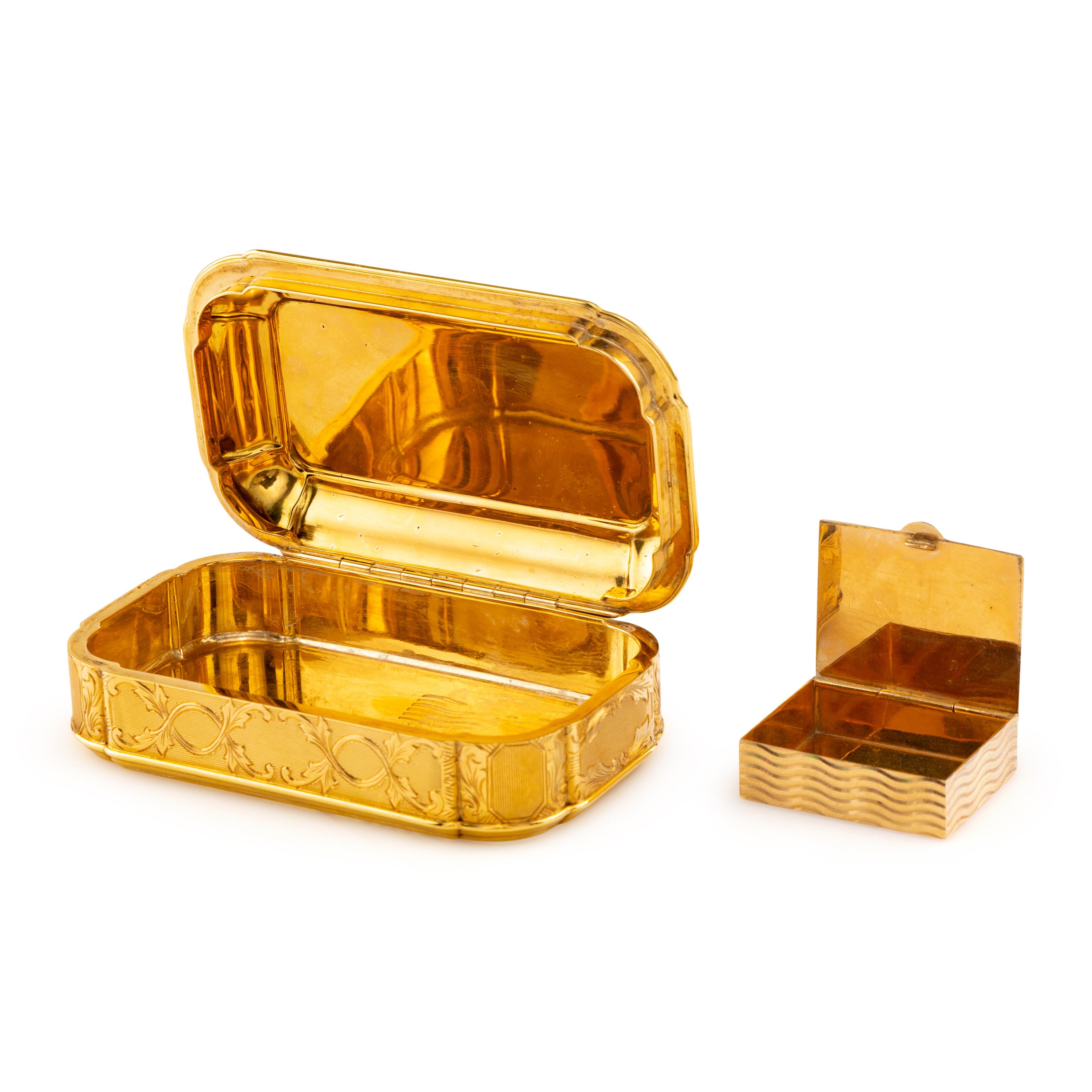 Two Continental Gold Table Boxes