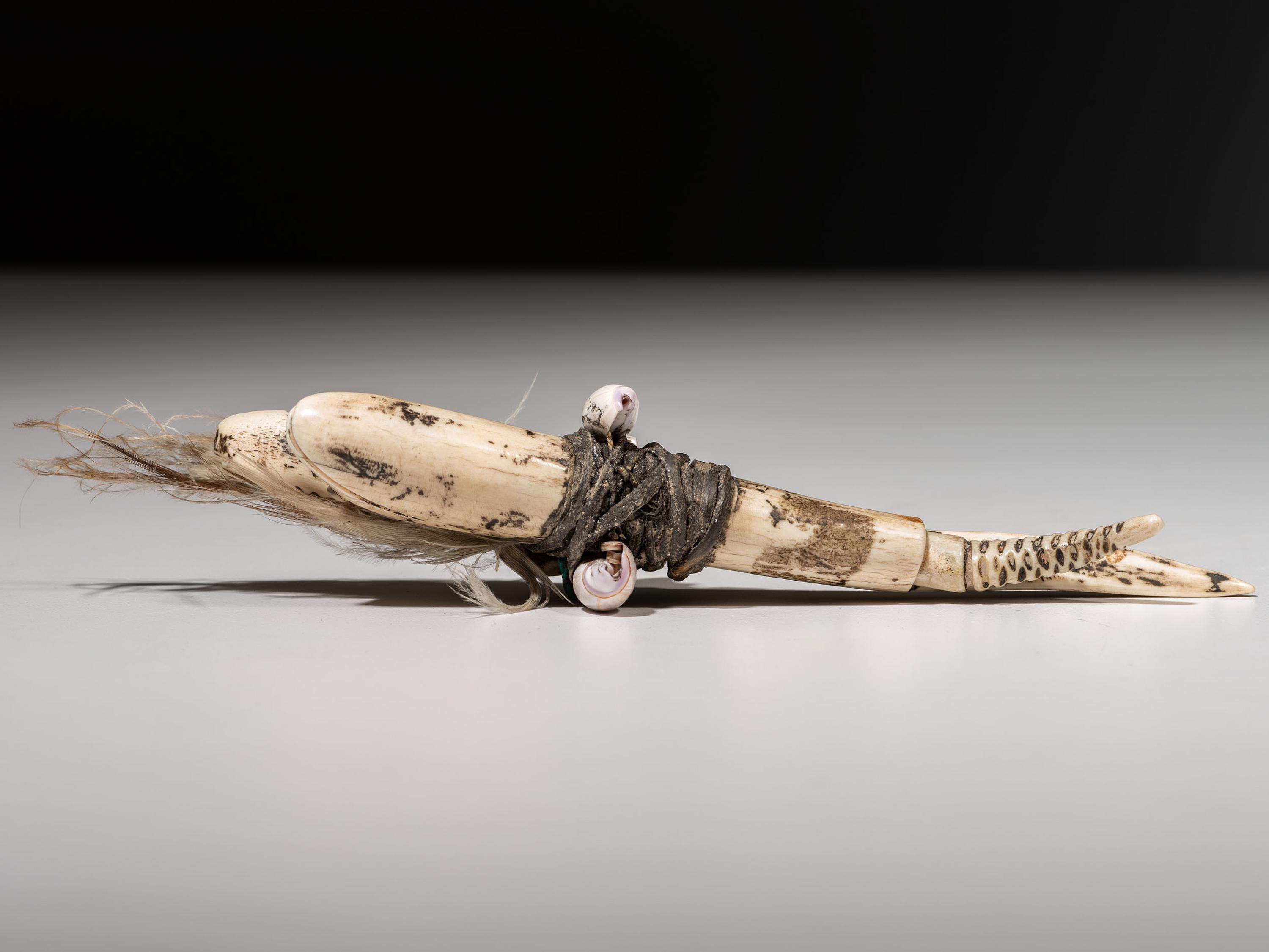 Carved Antler Fetish, Mountain Lion