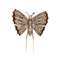 DIAMOND AND ENAMEL BUTTERFLY BROOCH