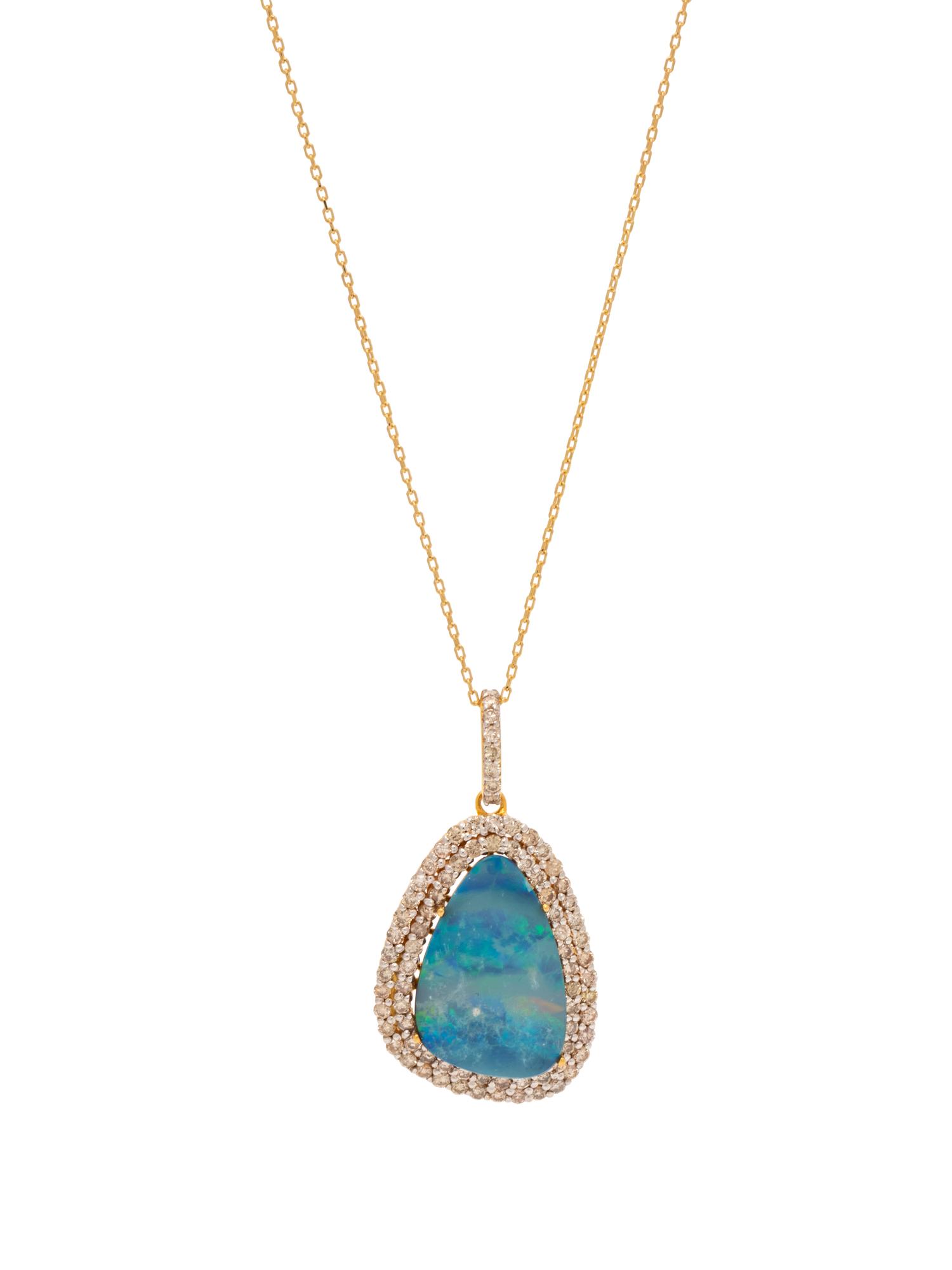 OPAL AND DIAMOND PENDANT/NECKLACE