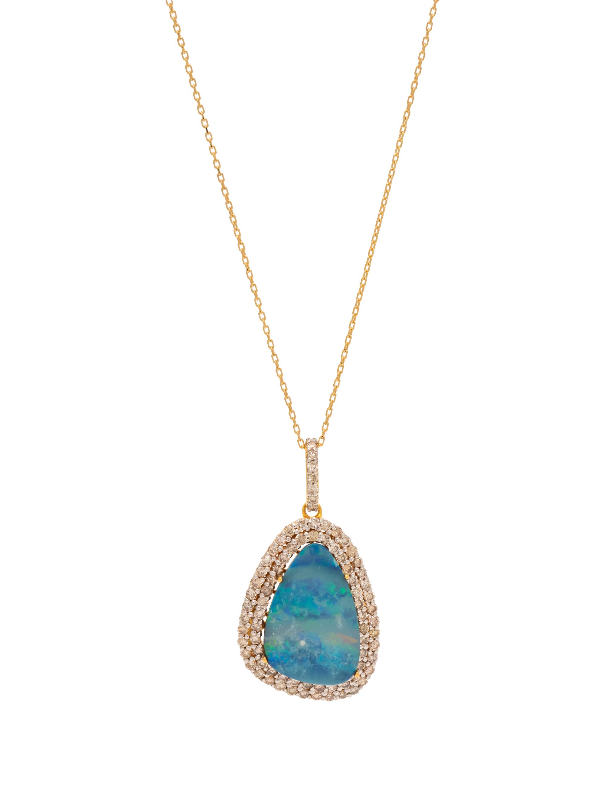 OPAL AND DIAMOND PENDANT/NECKLACE