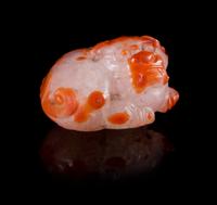 An Agate Figure of a Fu Lion Length 1 1/2 inches.