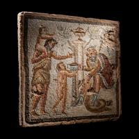 A Roman Mosaic Panel with Dionysus and Satyrs