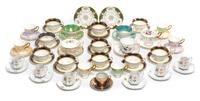 A Collection of Porcelain Tea Cups Width of widest 3 1/2 inches. — 20TH CENTURY