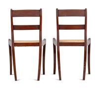 Six Regency Brass Inlaid Mahogany Side Chairs