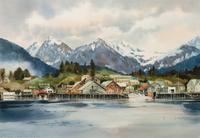 Three Paintings: Misty Mountain , 1980; Harbor Scene , 1980; Rocky Shoreline , 1978