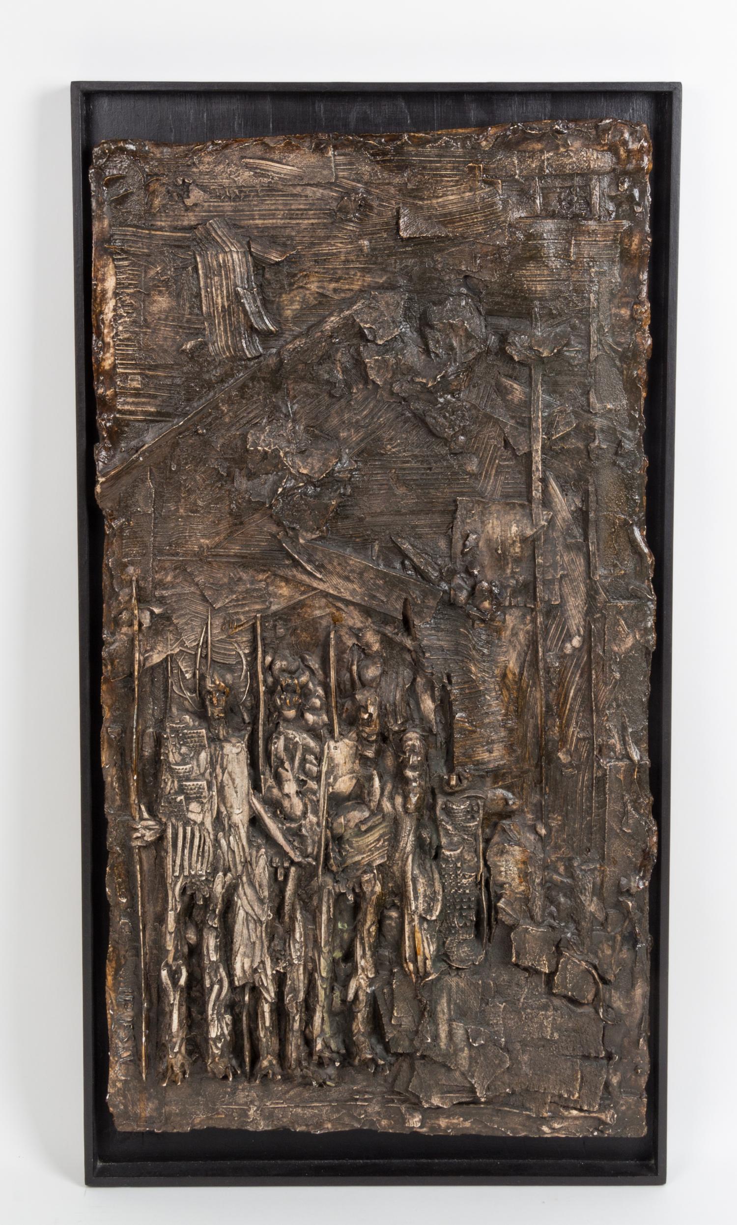 A Ceramic Plaque, Lipofsky Height 35 3/4 x width 19 inches (framed).
