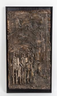 A Ceramic Plaque, Lipofsky Height 35 3/4 x width 19 inches (framed).
