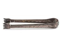 Southwestern-style Heavily Stamped Sterling Silver and Turquoise Tongs