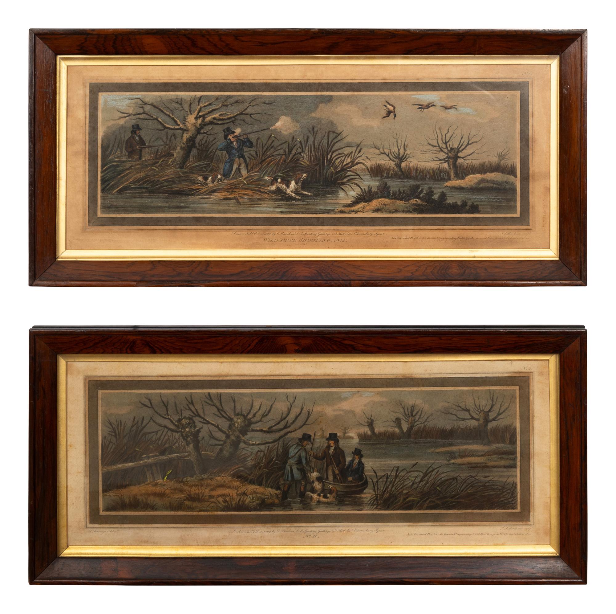 A Set of Sixteen English Hand-Colored Sporting Engravings