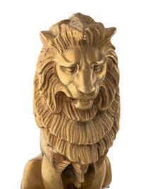 A Pair of American Gilt Bronze 'Lion Sejant' Andirons