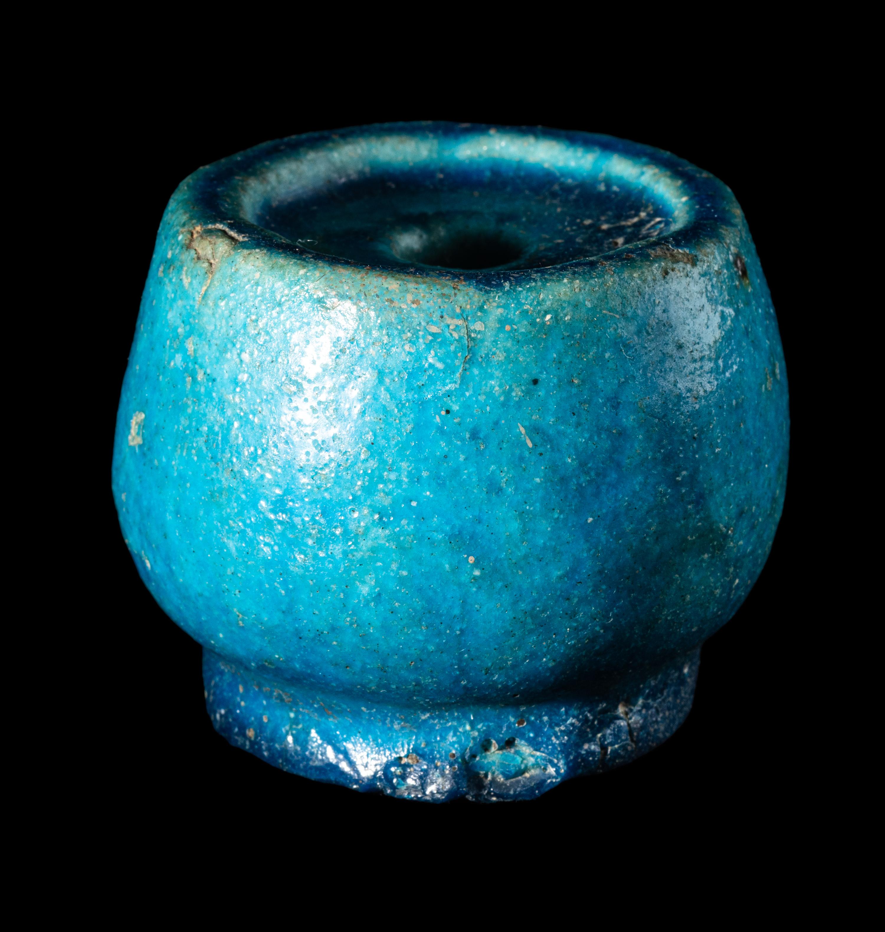 A Romano-Egyptian Faience Inkwell