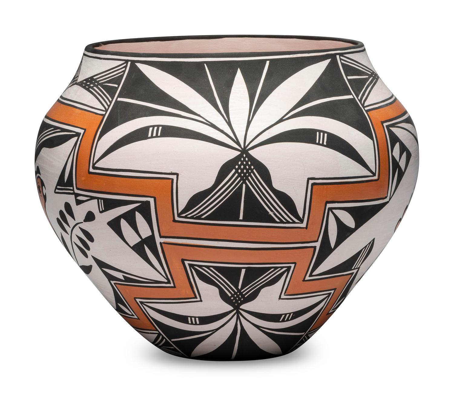 Acoma Pottery Olla, with Parrots