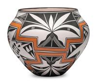 Acoma Pottery Olla, with Parrots