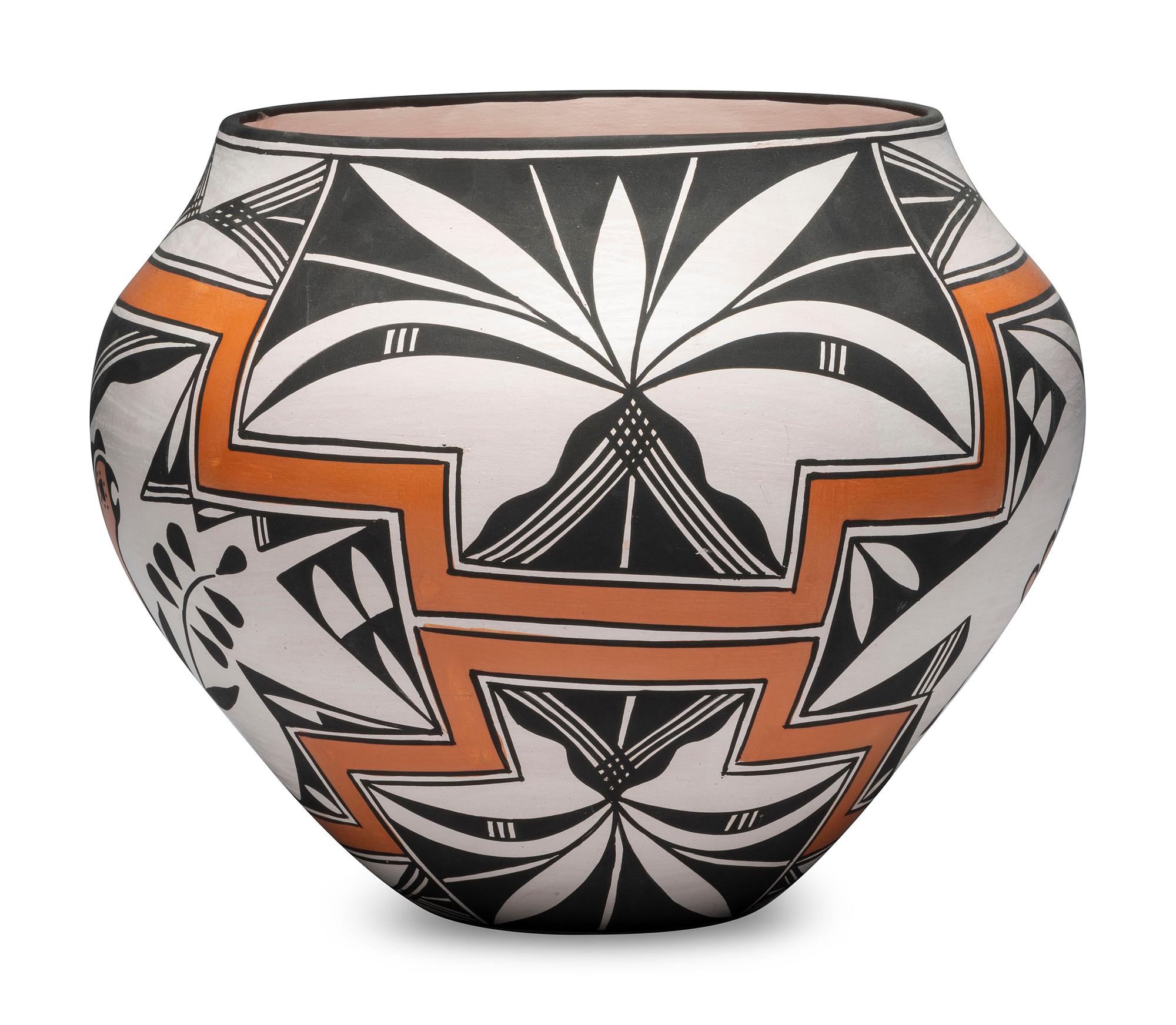 Acoma Pottery Olla, with Parrots