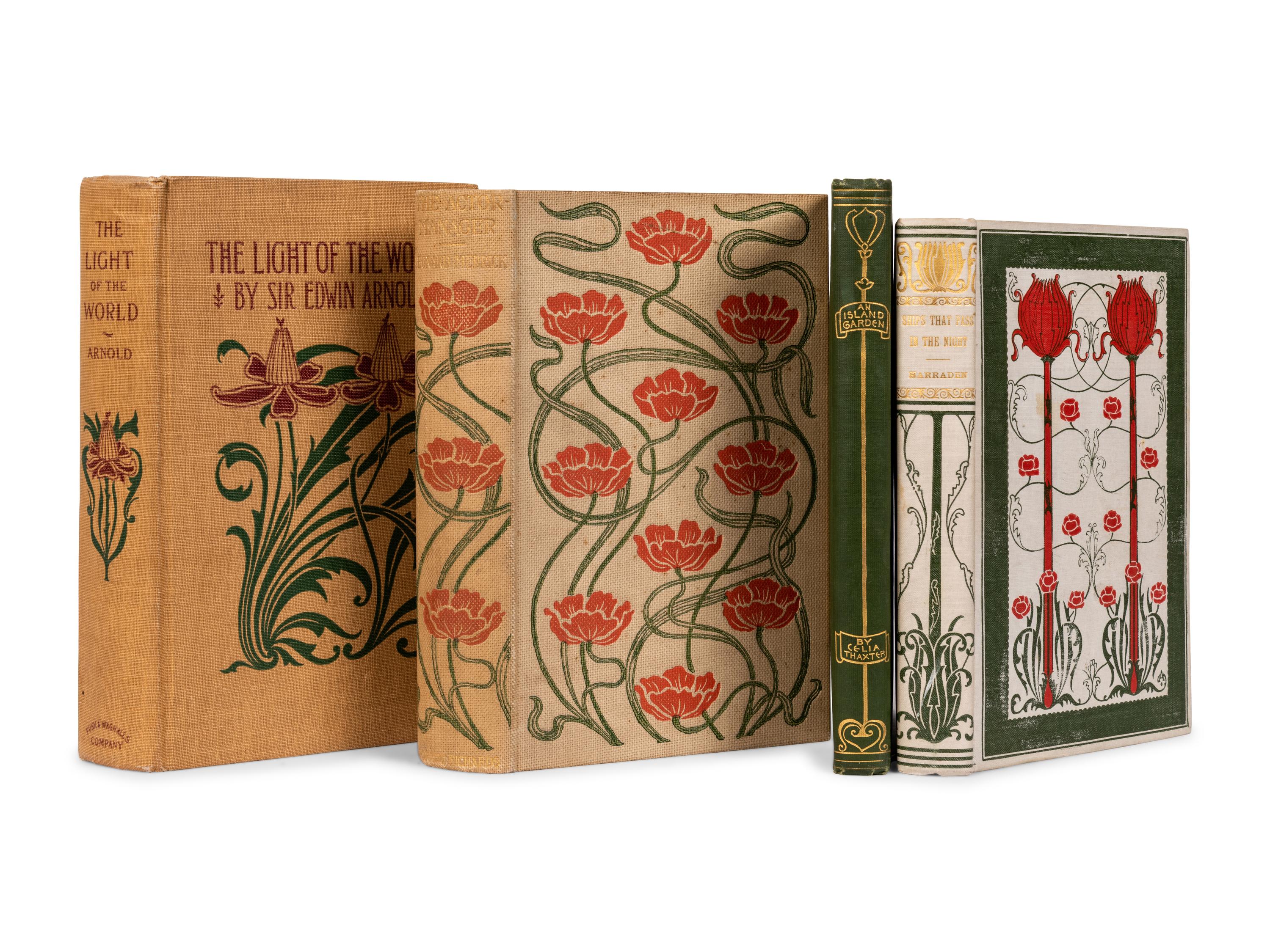 [PUBLISHER'S TRADE BINDINGS - AMERICAN]. A group of 4 bindings with floral designs, comprising:
