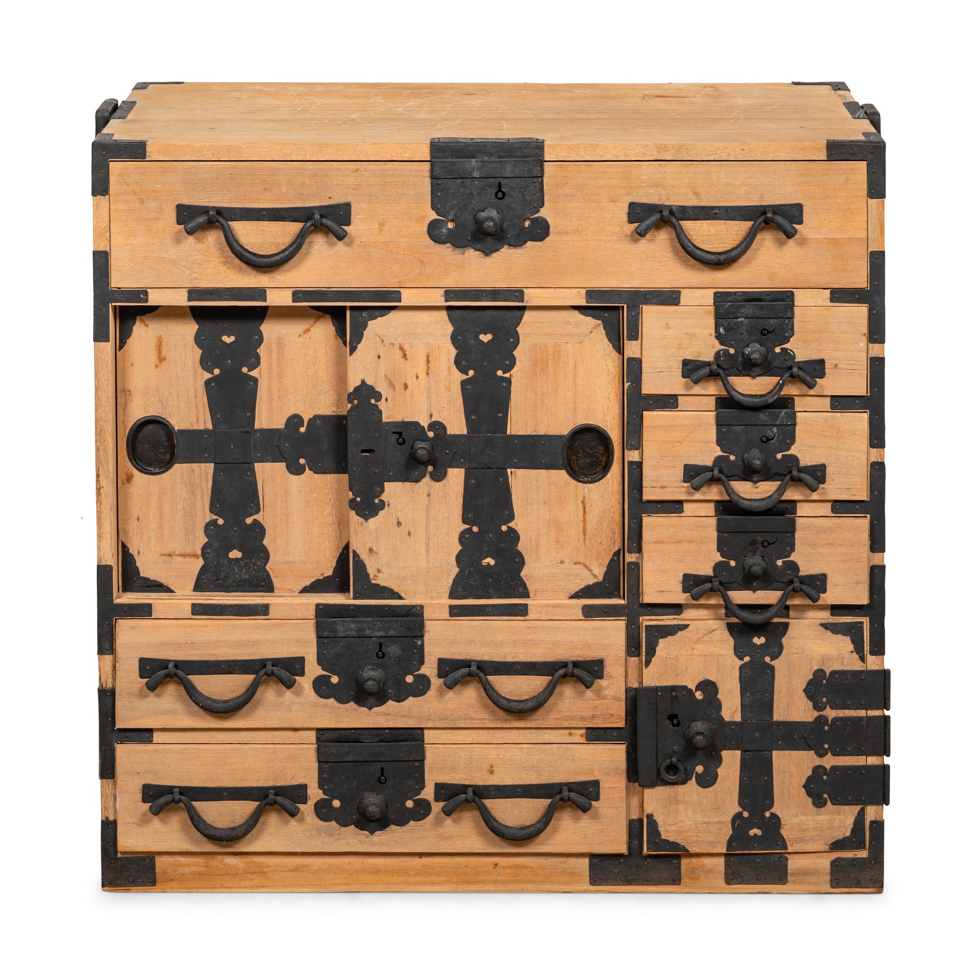 A Japanese Wood Tansu Chest