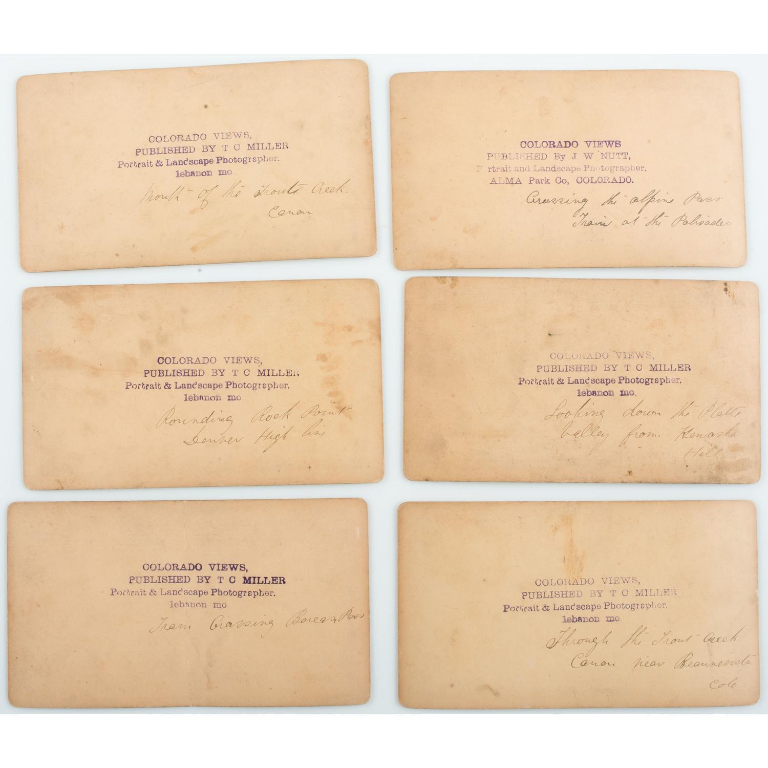 Colorado Stereoviews by T.C. Miller, Featuring Railroad Views