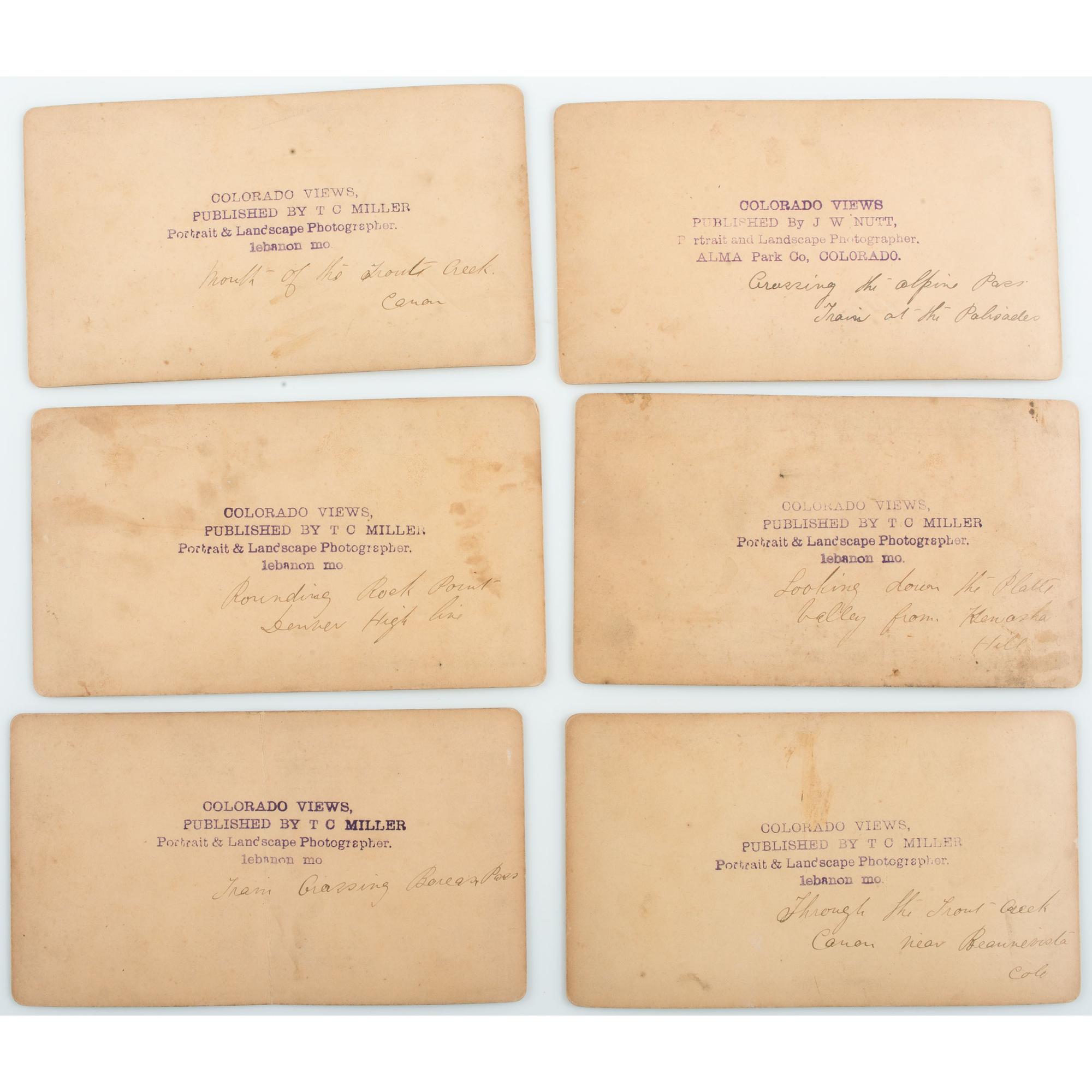 Colorado Stereoviews by T.C. Miller, Featuring Railroad Views