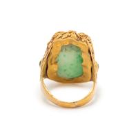 YELLOW GOLD AND JADE RING