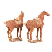 A Pair of Chinese Terracotta Horses