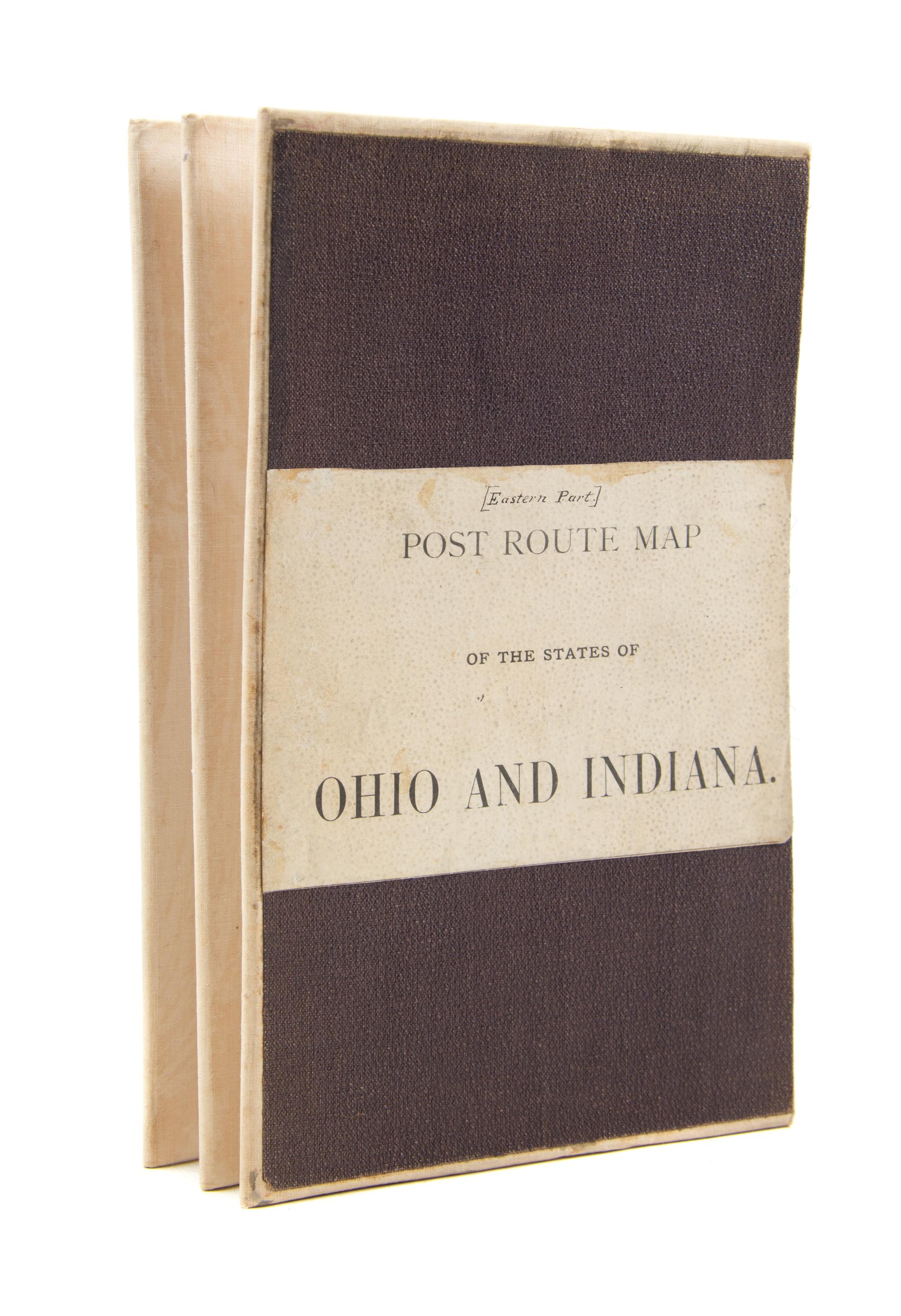 (MAP) Post Route Map of the States of Ohio and Indiana.. [Washington], 1870. Large folding map, linen-backed.