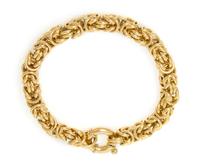 An 18 Karat Yellow Gold Byzantine Chain Demi Parure, 51.90 dwts.