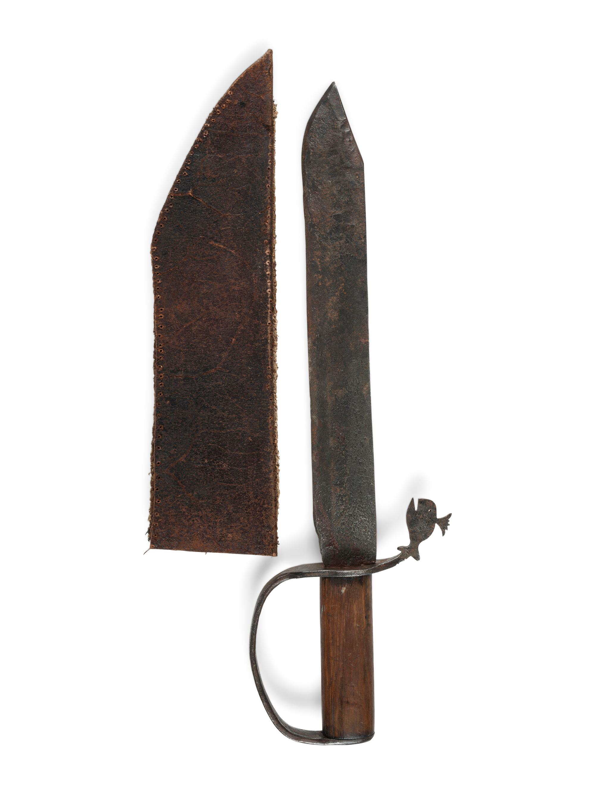 Anishinaabe Beaded Knife Sheath, with Knife AND Tobacco Bag