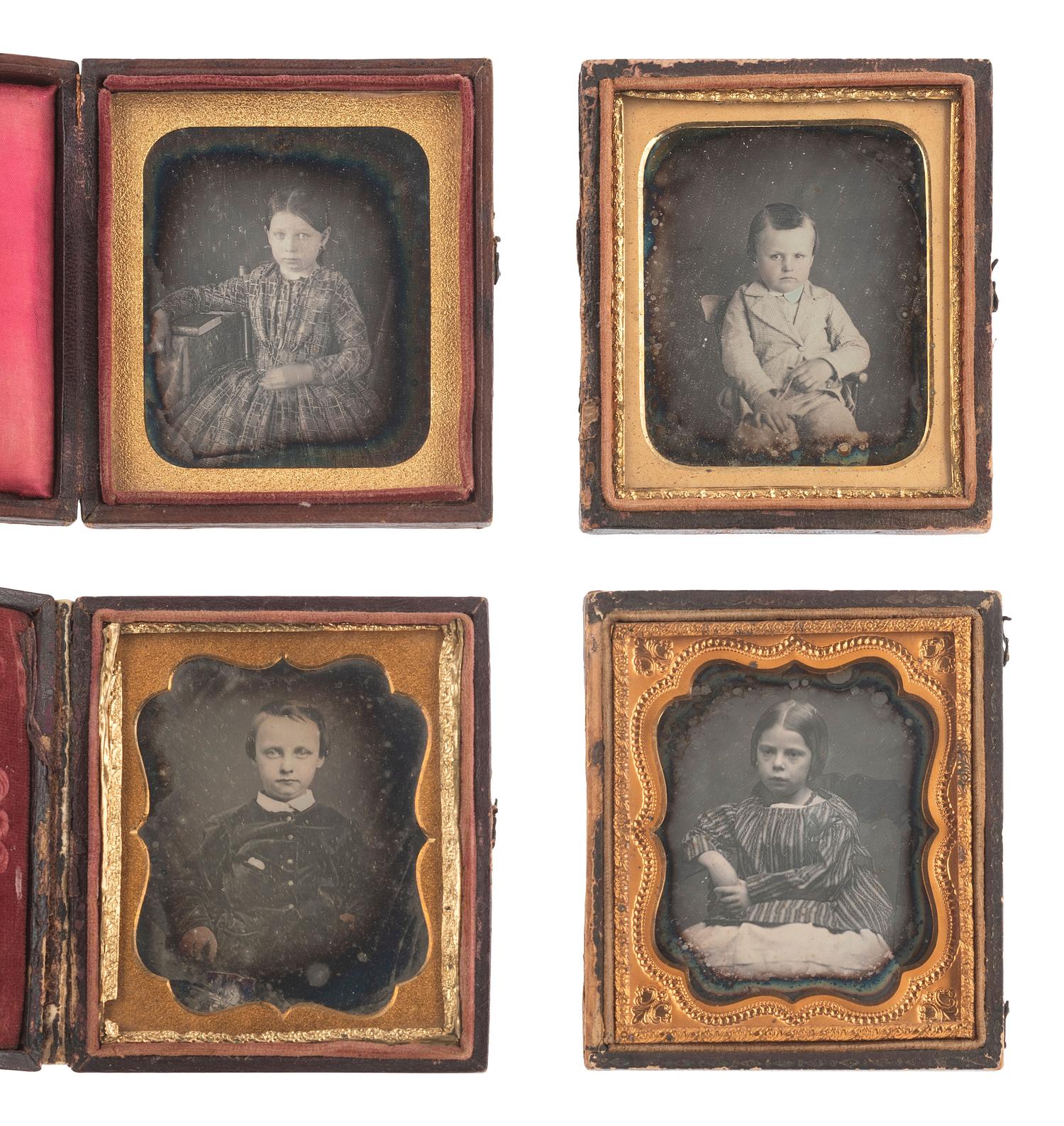 [EARLY PHOTOGRAPHY]. 29 sixth plate daguerreotypes of children.