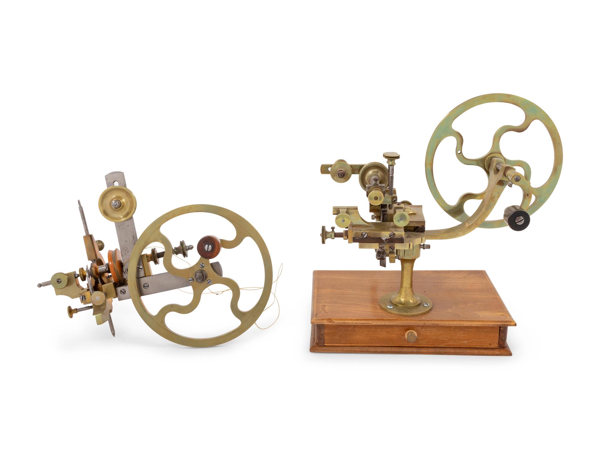 Two Brass and Steel Watch Maker's Rounding Up Tools