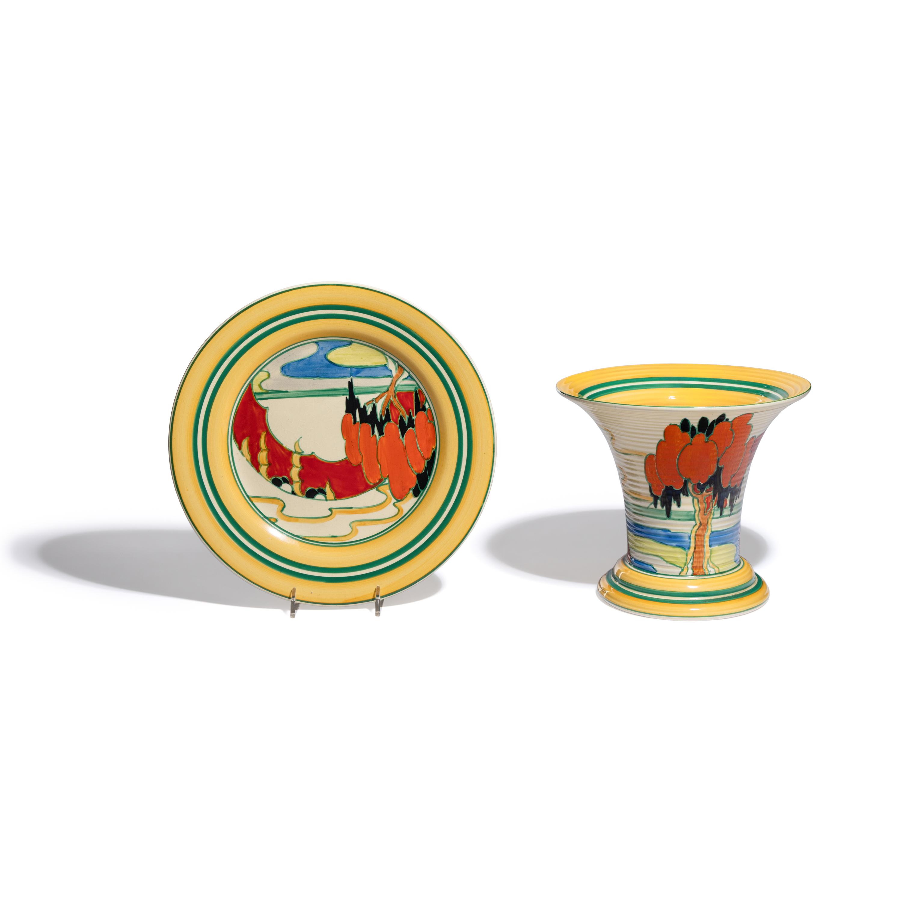 Clarice Cliff (English, 1899–1972) — Solitude pattern, two pieces
