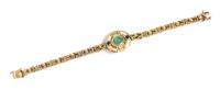 A Yellow Gold, Emerald, Sapphire and Citrine Bracelet, 17.80 dwts.