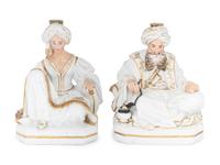 A Pair of Jacob Petit Porcelain Figural Candlesticks