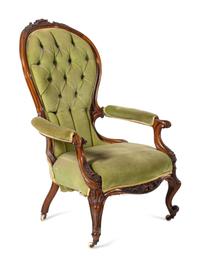 A Victorian Gentleman's and Lady's Mahogany Chair Set