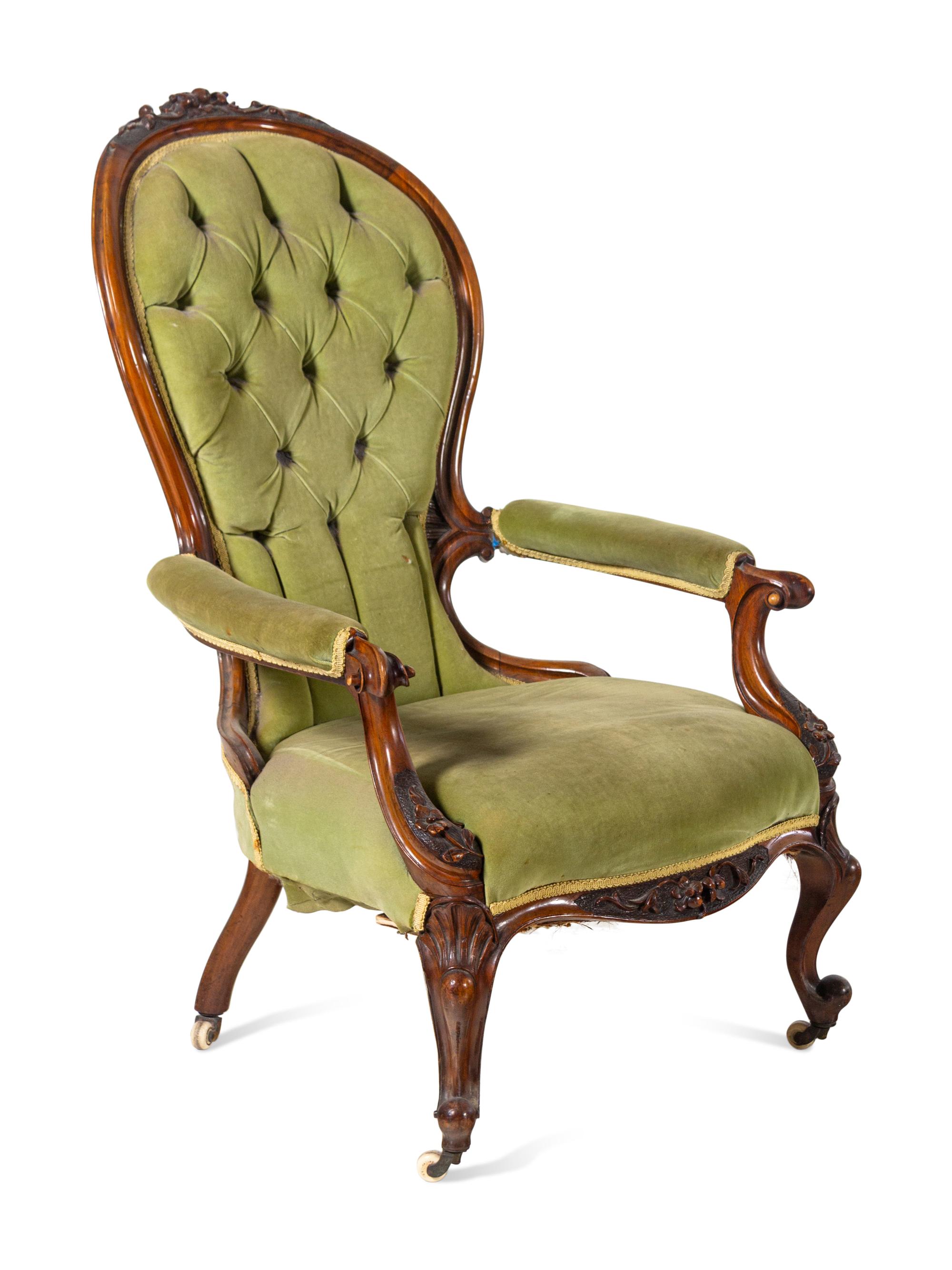A Victorian Gentleman's and Lady's Mahogany Chair Set