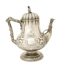 An American Coin Silver Three-Piece China Man Tea Service — R.W. Wilson, Circa 1825