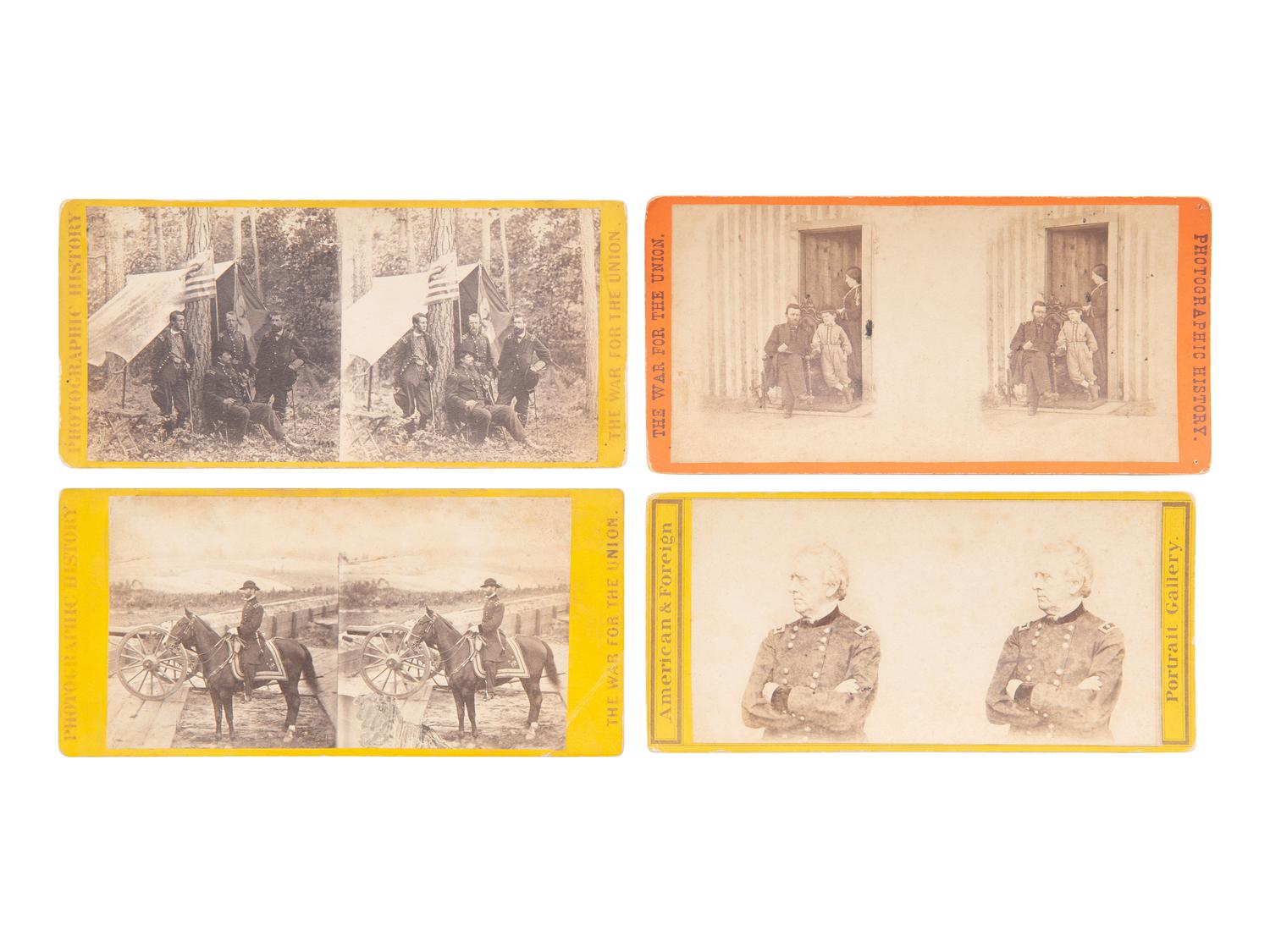 [CIVIL WAR]. 8 stereoviews of Union generals & personalities.