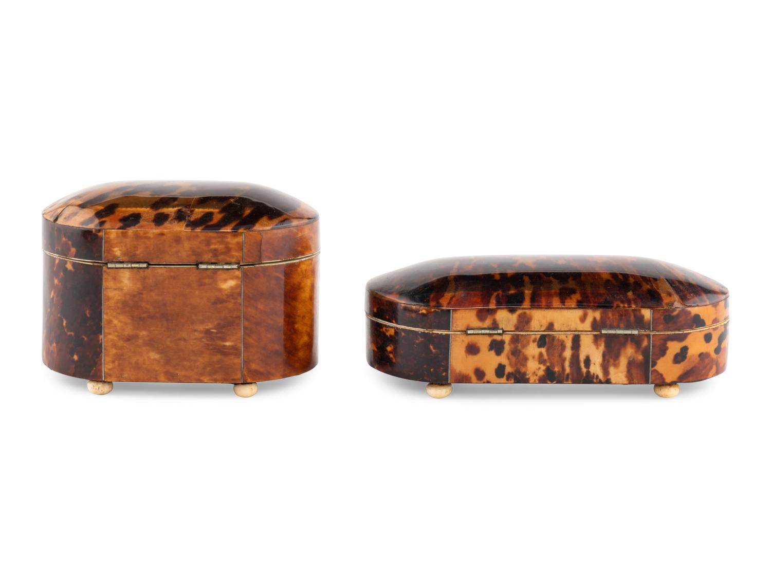 Two Regency Tortoise Shell Boxes