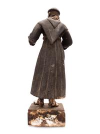 A Spanish Colonial Painted Wood Figure of a Saint