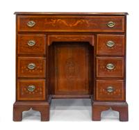 An Edwardian Inlaid Mahogany Kneehole Desk — Early 20th Century