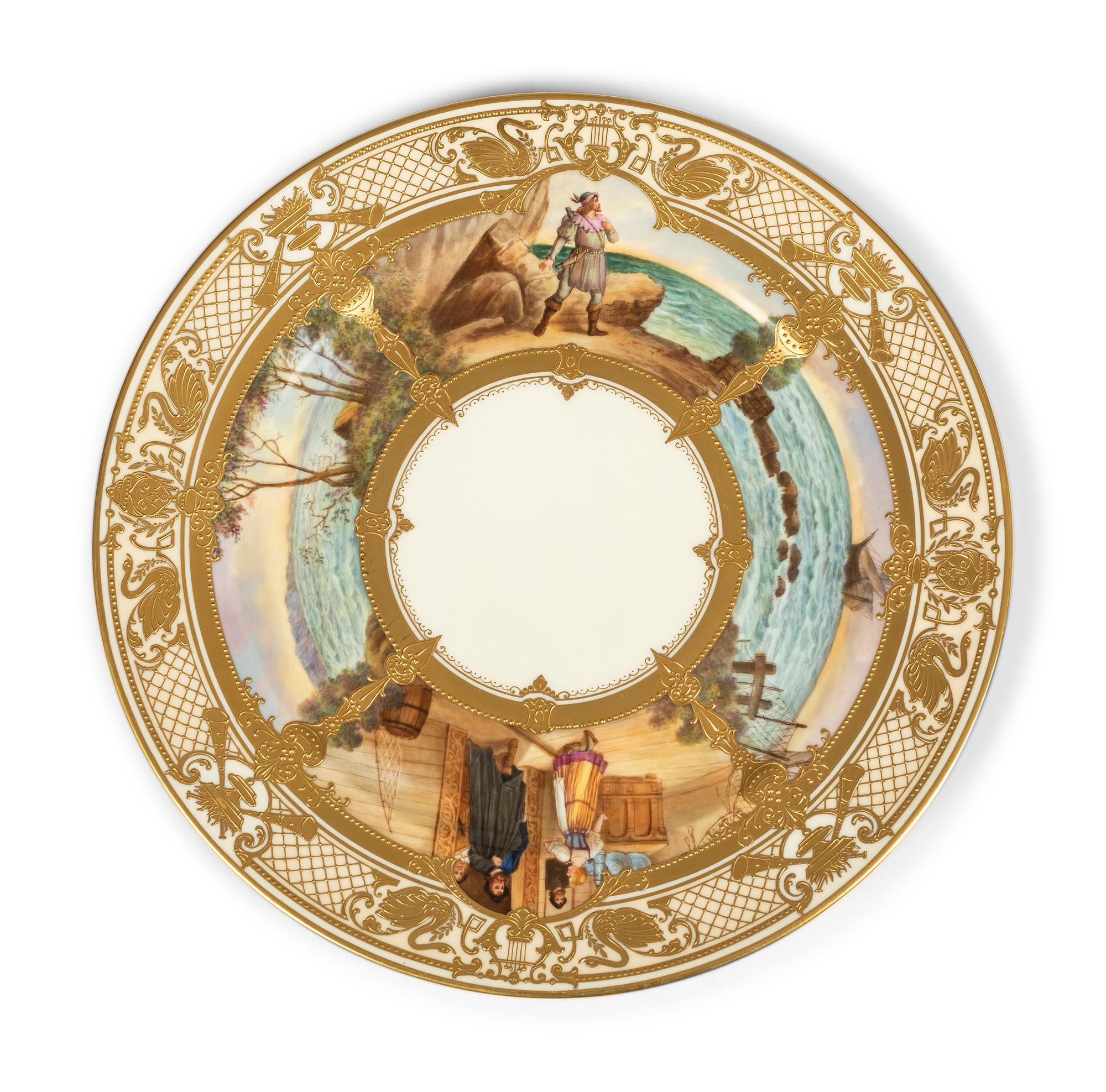 Eleven Dresden Ambrosius Lamm Porcelain Opera Cabinet Plates