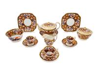 An English Porcelain Imari Palette Tea Service