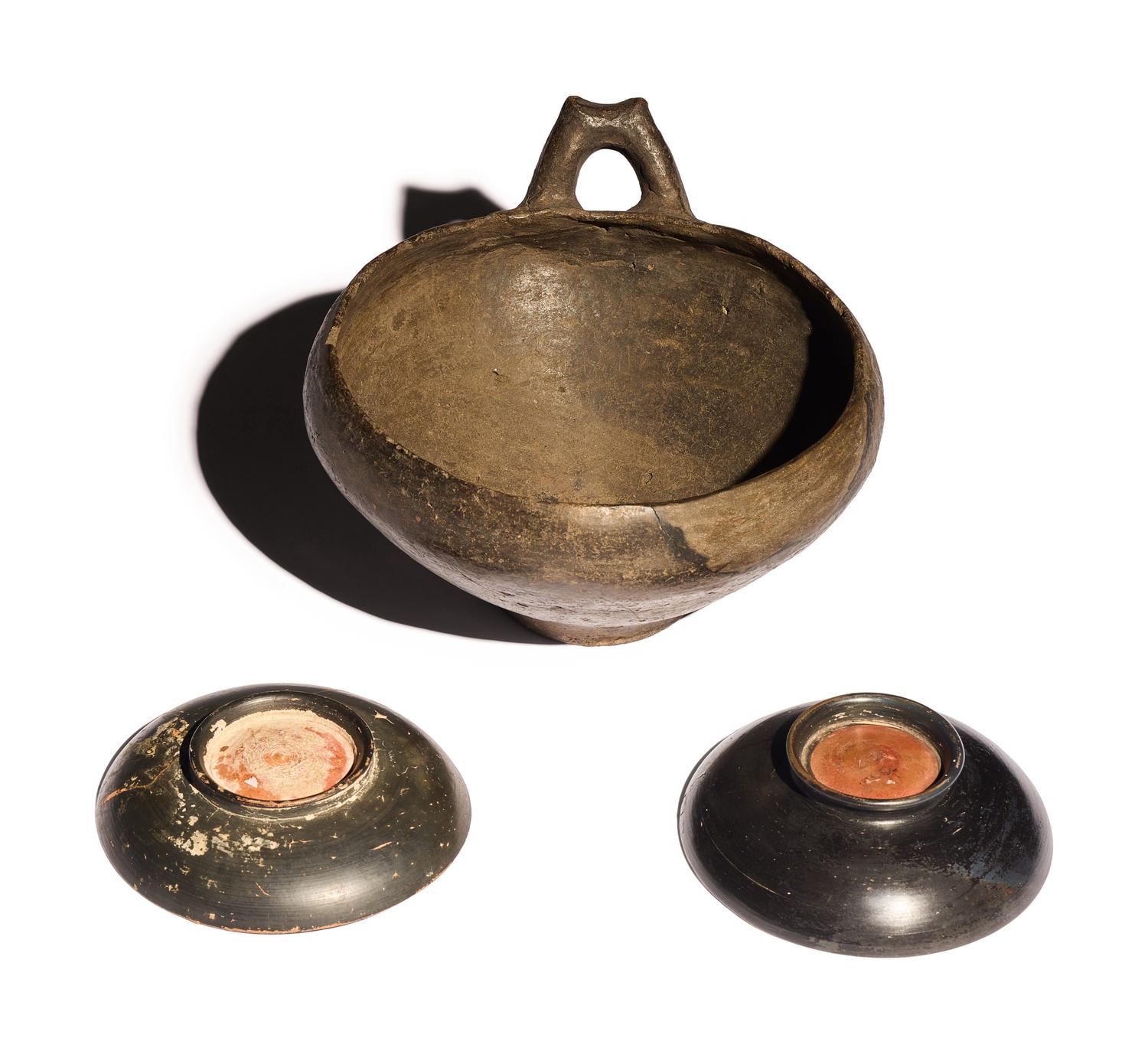Three South Italian Black-Glazed Vessels