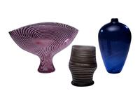 Three Art Glass Vessels