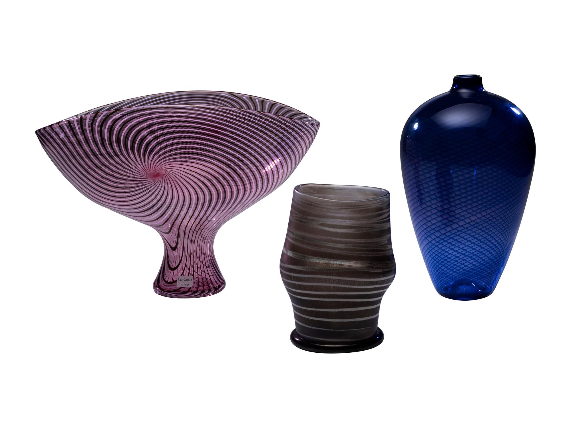 Three Art Glass Vessels