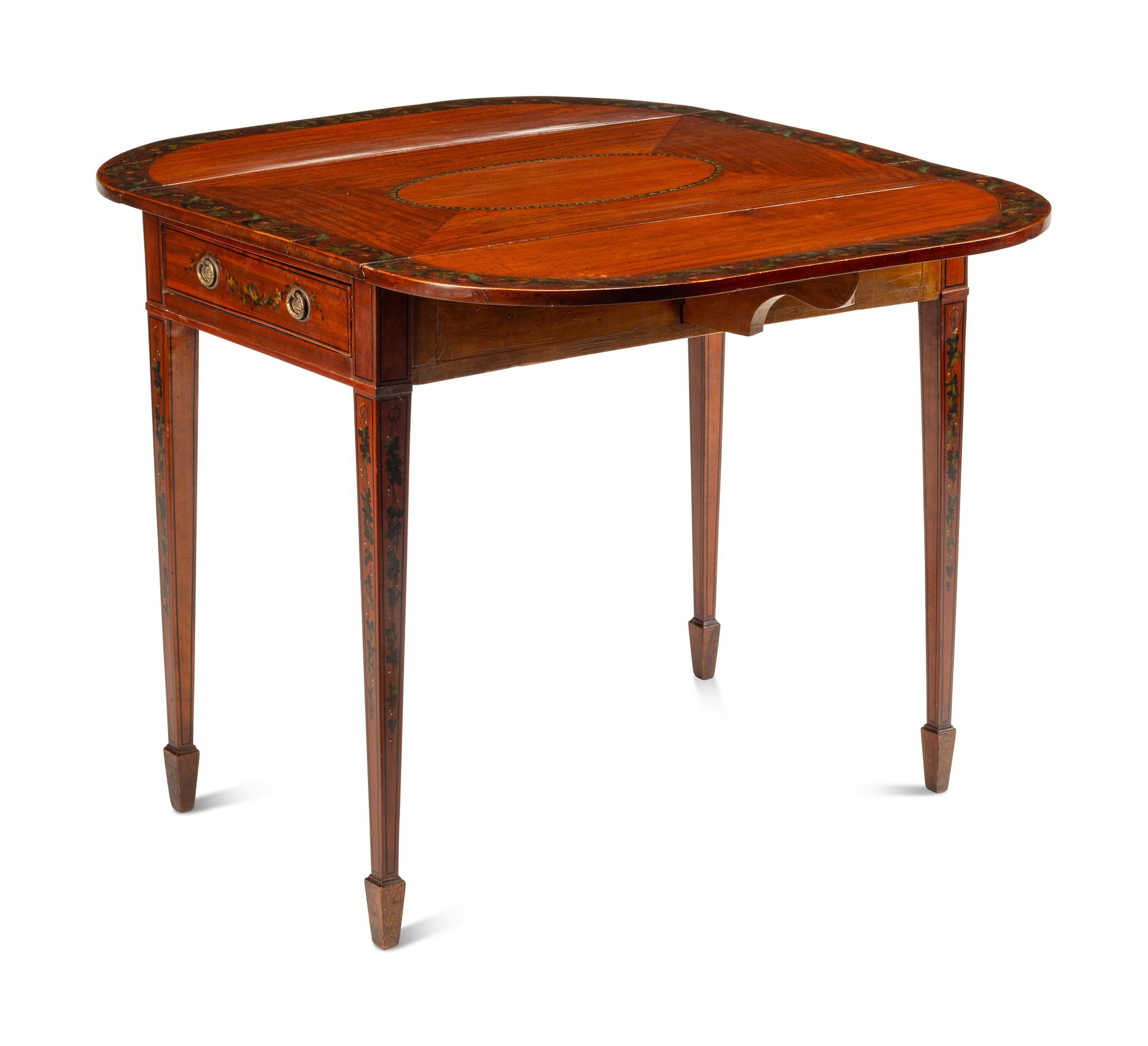 A George III Painted Satinwood Pembroke Table